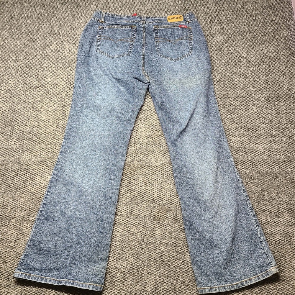 Y2K Vtg Zanadi Women's Size 16 Medium Wash Flare Jeans Button Fly